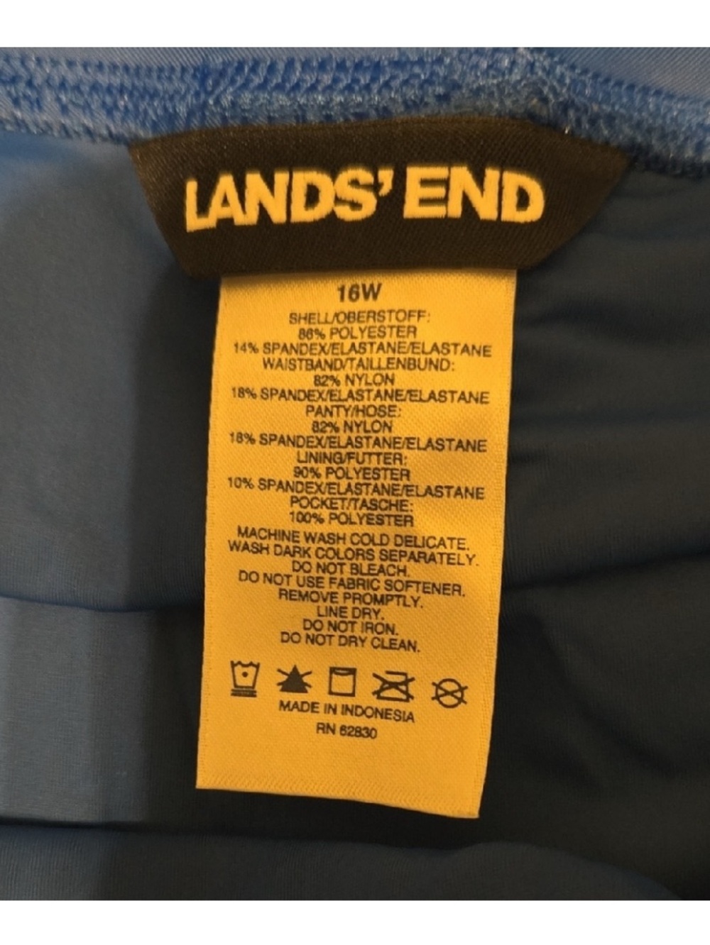 Lands' End Blue Women's Athletic/Swim Shorts - Picture 2 of 4